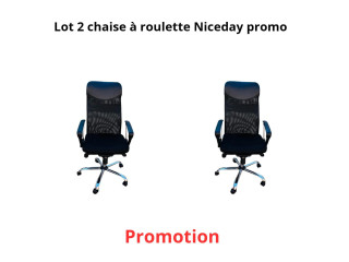 Lot deux chaise à roulette Niceday promo