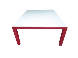 Table rectangulaire ABACO largeur 150x200cm pieds cuir Enrico Pellizzoni