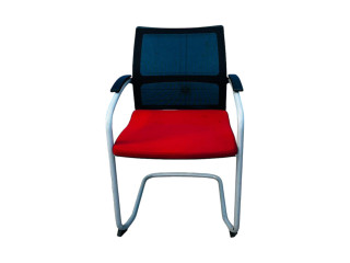 Chaise visiteur Sedus open UP résille noir/rouge