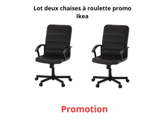 Lot 2 chaises à roulette promo Ikea